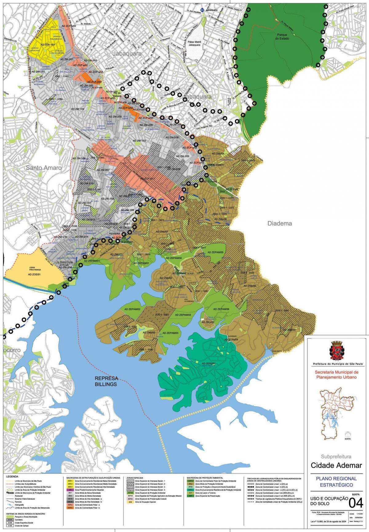 Mapa de Cidade Ademar São Paulo - Ocupação do solo