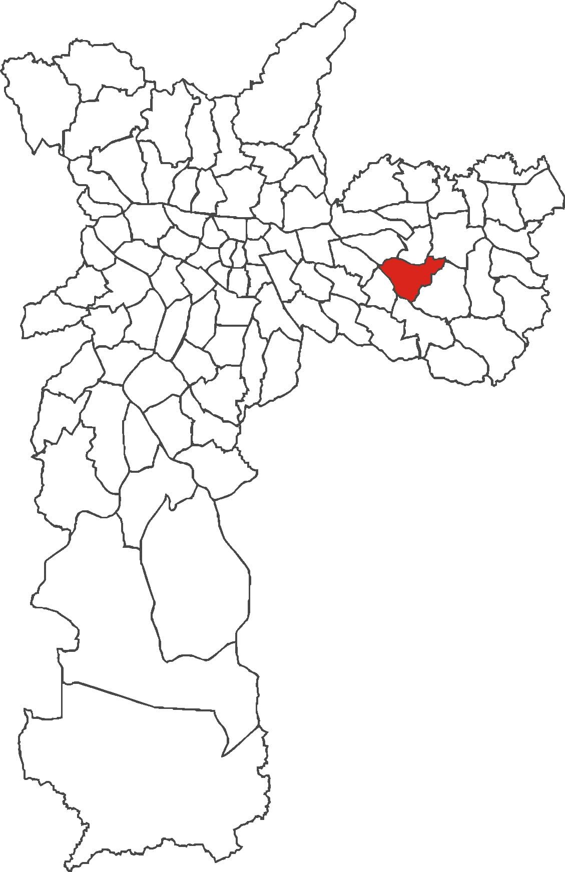 Mapa de Cidade Líder distrital