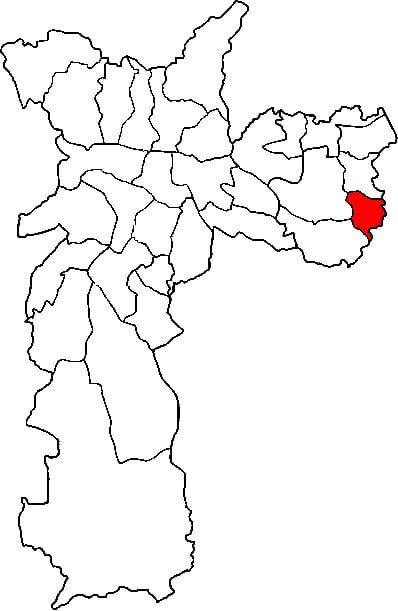 Mapa de Cidade Tiradentes sub-prefeitura de São Paulo