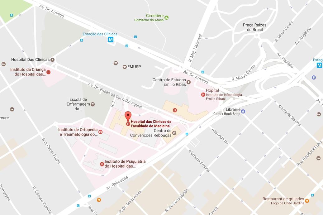 Mapa de Clínicas hospital