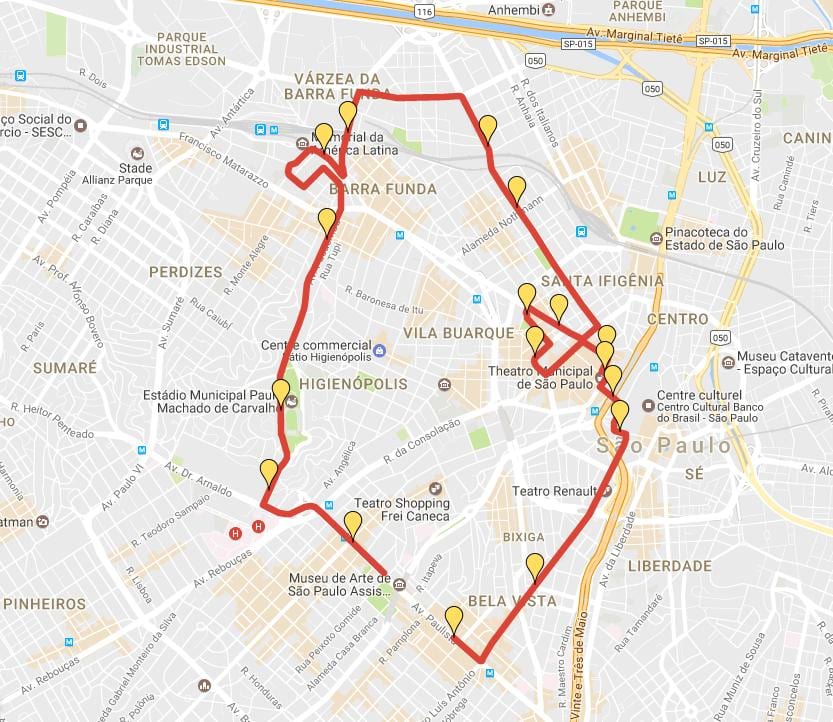 Mapa da Corrida Internacional de São Silvestre