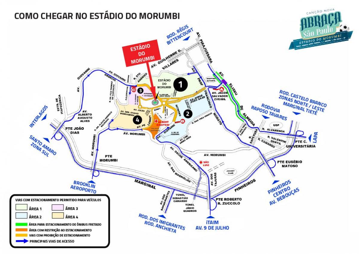 Mapa do estádio do Morumbi