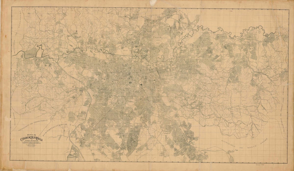 Mapa da antiga São Paulo - 1943