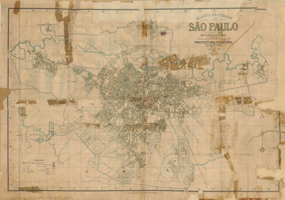 Mapa da antiga São Paulo - 1916