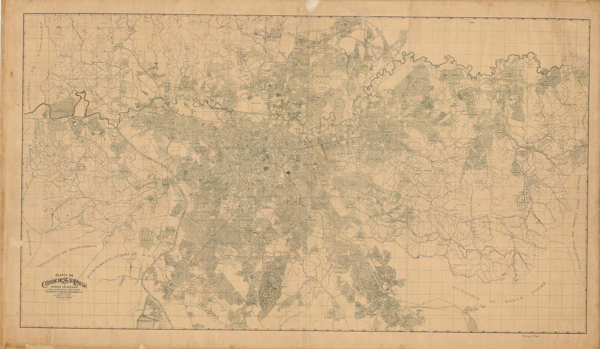 Mapa da antiga São Paulo - 1943