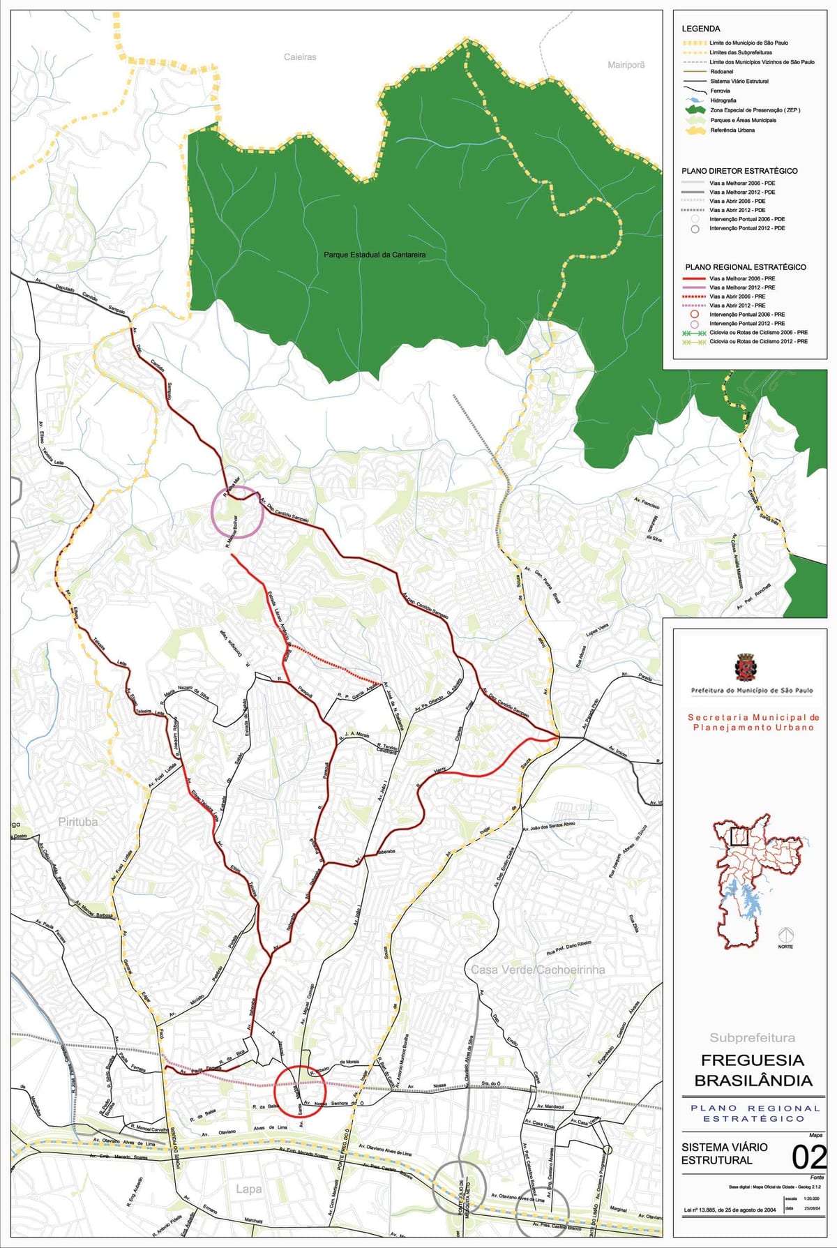 Mapa da Freguesia do Ó São Paulo - Estradas