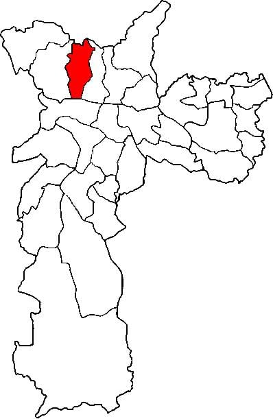 Mapa da Freguesia do Ó sub-prefeitura de São Paulo