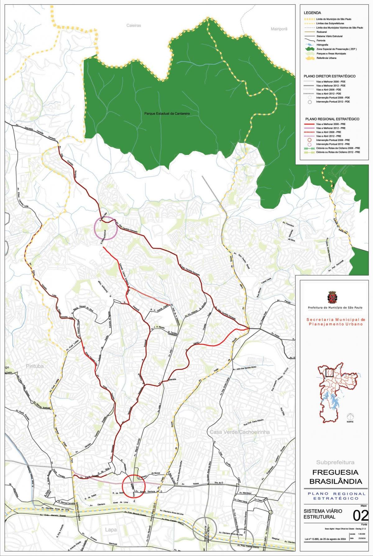 Mapa da Freguesia do Ó São Paulo - Estradas