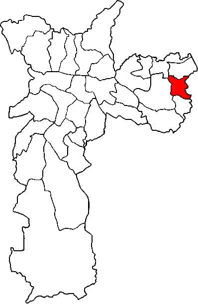 Mapa de Guaianases sub-prefeitura de São Paulo