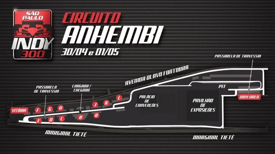 Mapa da Indy 300 São Paulo