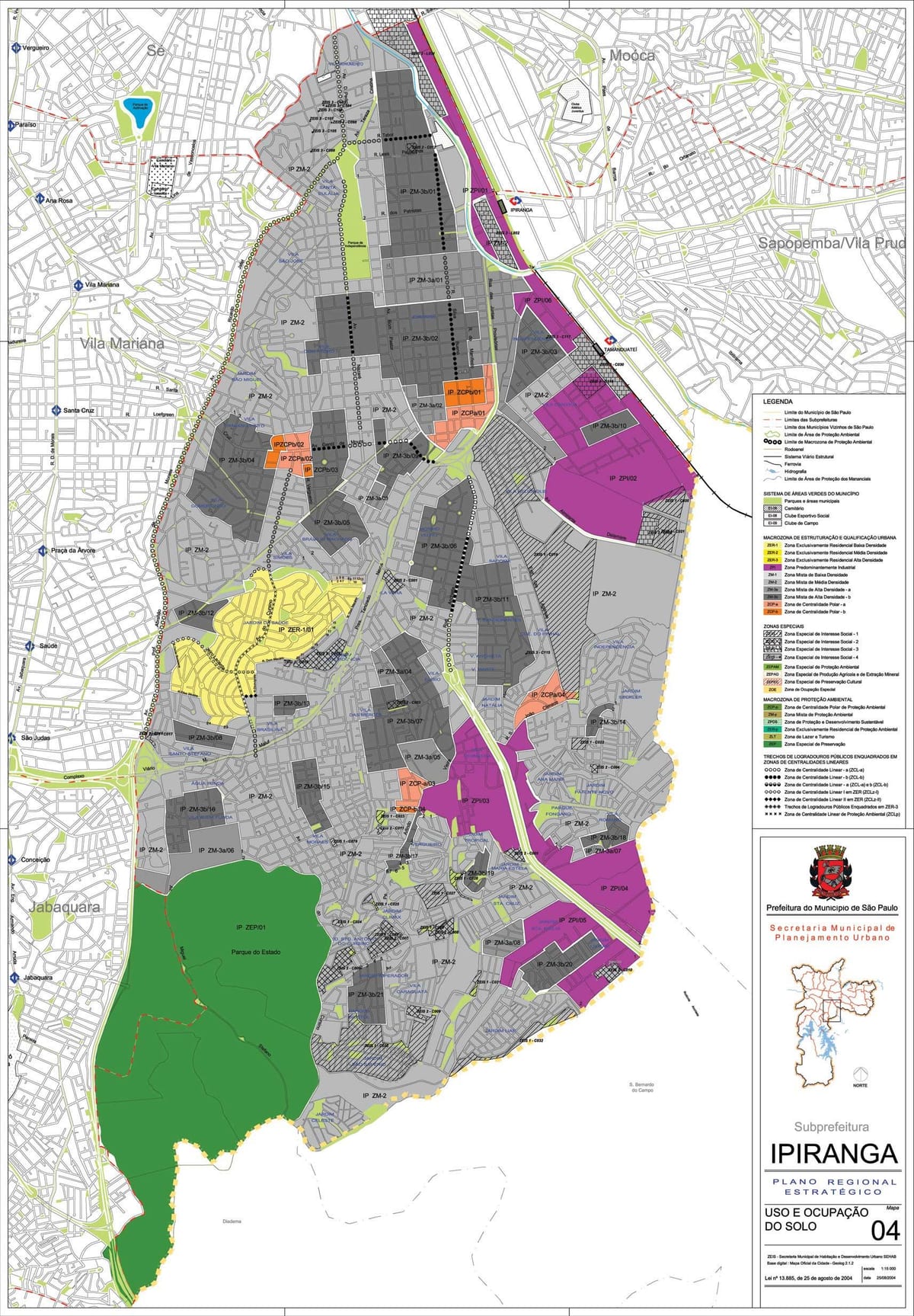 Mapa do Ipiranga, São Paulo - Ocupação do solo