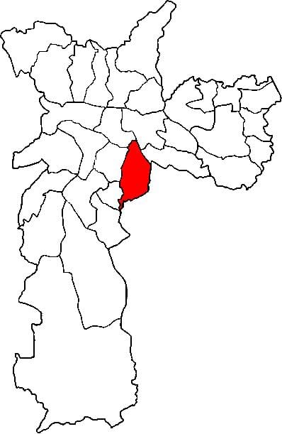 Mapa do Ipiranga, sub-prefeitura de São Paulo