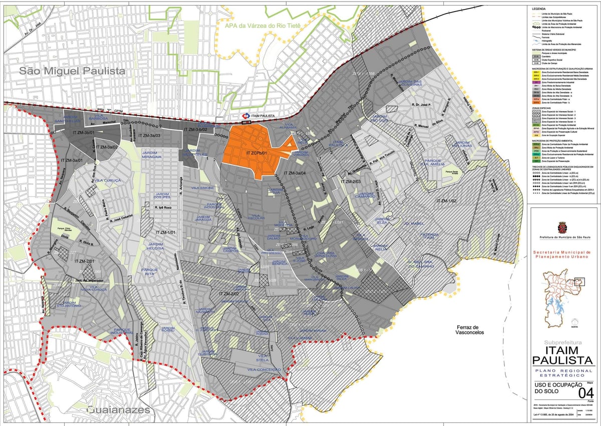 Mapa do Itaim Paulista, Vila Curuçá, São Paulo - Ocupação do solo