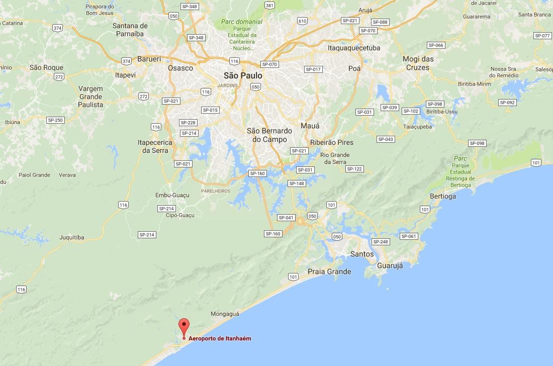 Mapa do aeroporto de Itanhaém