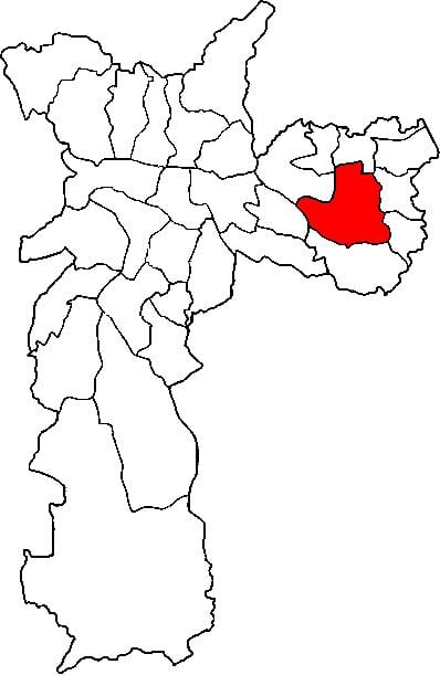 Mapa de Itaquera sub-prefeitura de São Paulo