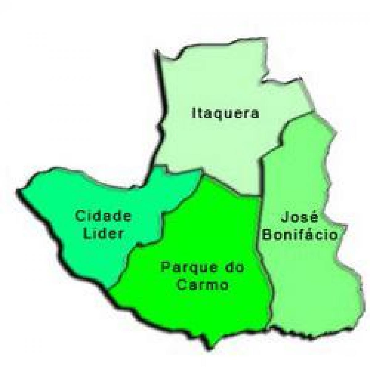 Mapa de Itaquera sub-prefeitura