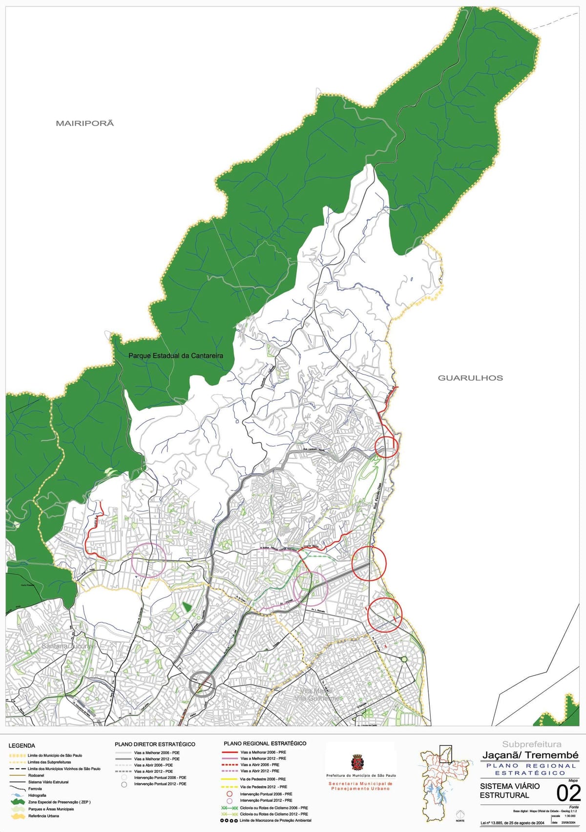 Mapa de Jaçanã-Tremembé São Paulo - Estradas