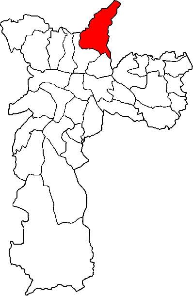 Mapa de Jaçanã-Tremembé sub-prefeitura de São Paulo