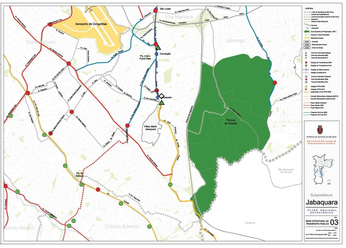 Mapa do Jabaquara-São Paulo - transportes Públicos