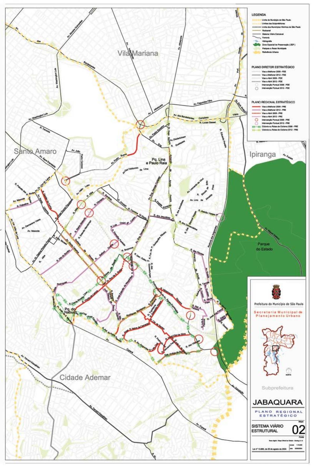Mapa do Jabaquara-São Paulo - Estradas