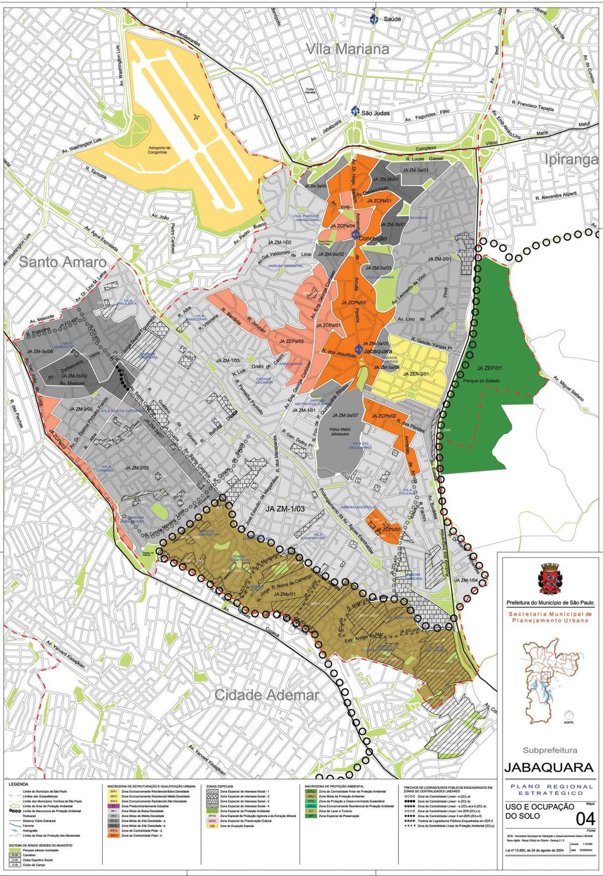 Mapa do Jabaquara-São Paulo - Ocupação do solo