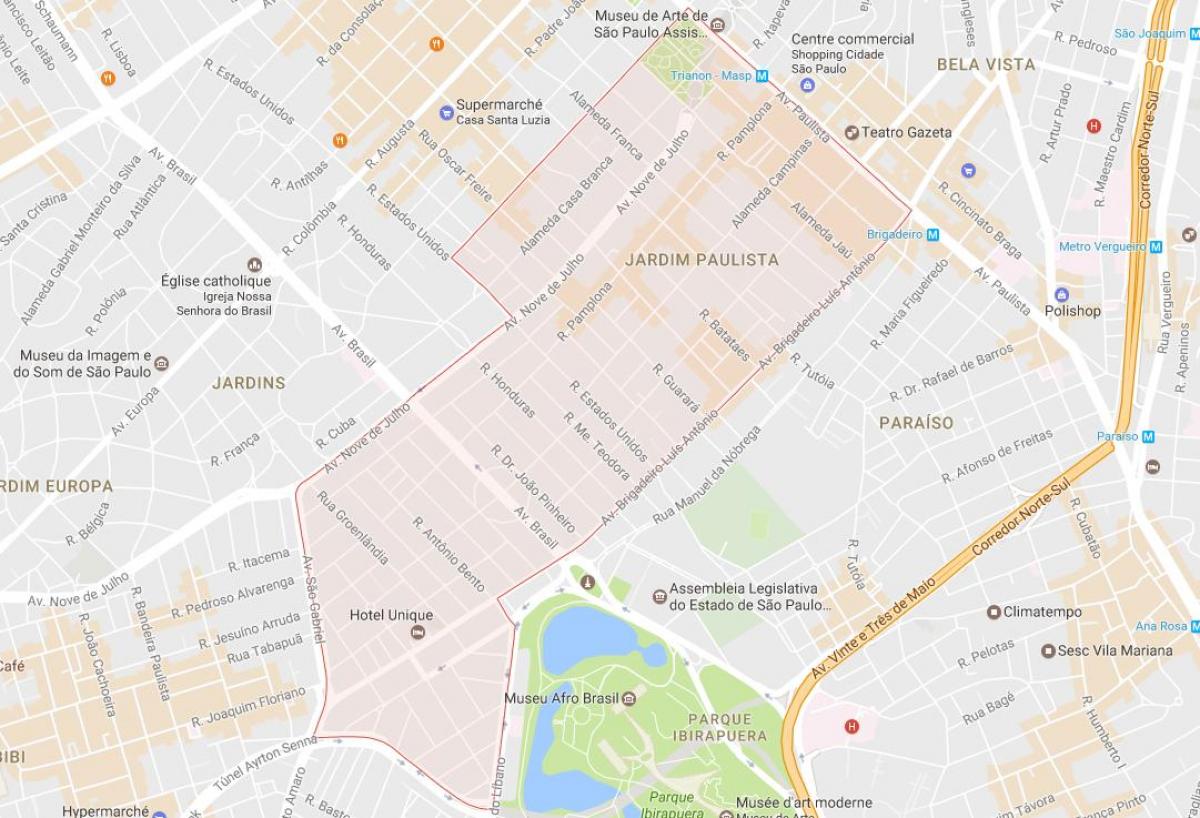 Mapa do Jardim Paulista, São Paulo
