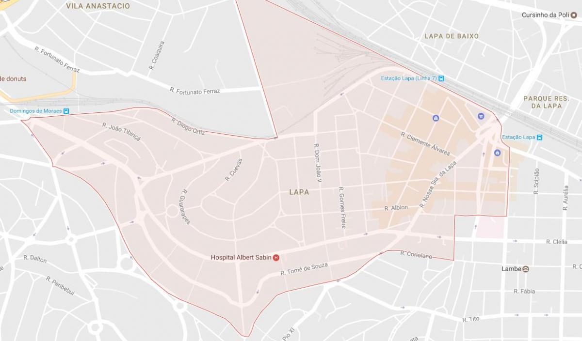 Mapa da Lapa São Paulo