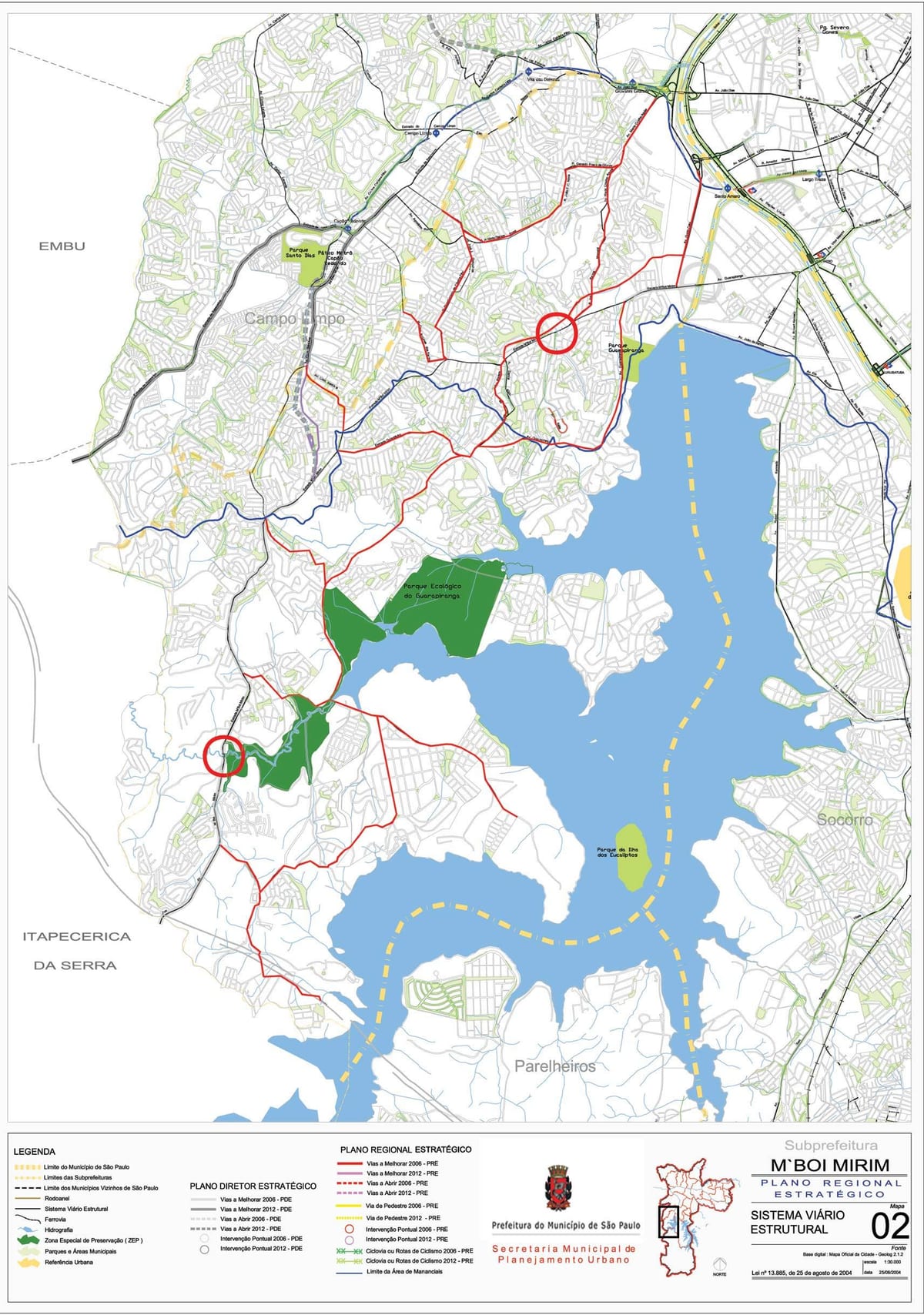 Mapa do M Boi Mirim São Paulo - Estradas