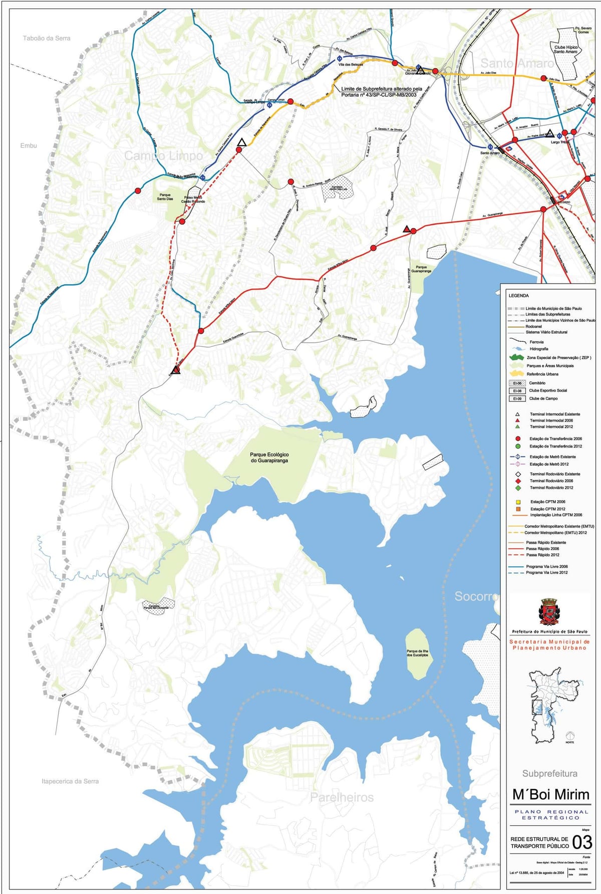 Mapa do M Boi Mirim São Paulo - transportes Públicos
