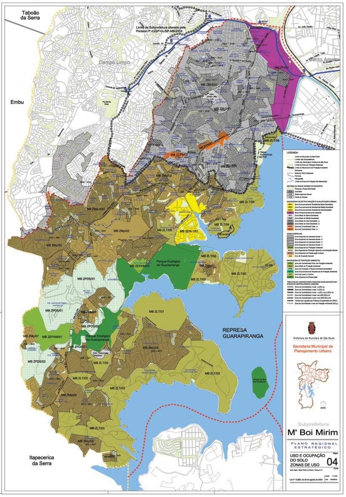 Mapa do M Boi Mirim São Paulo - Ocupação do solo