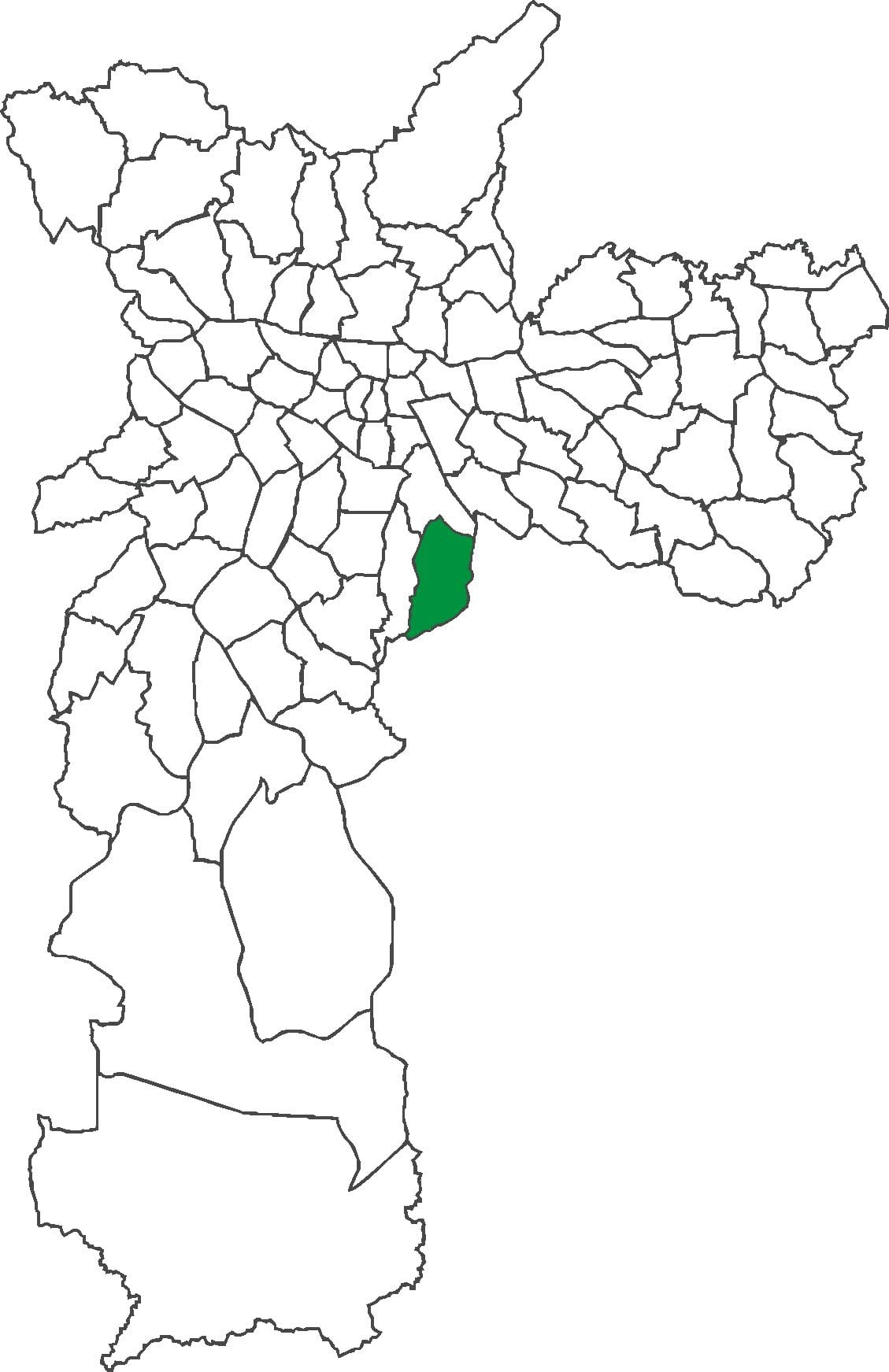 Mapa do distrito de Sacomã