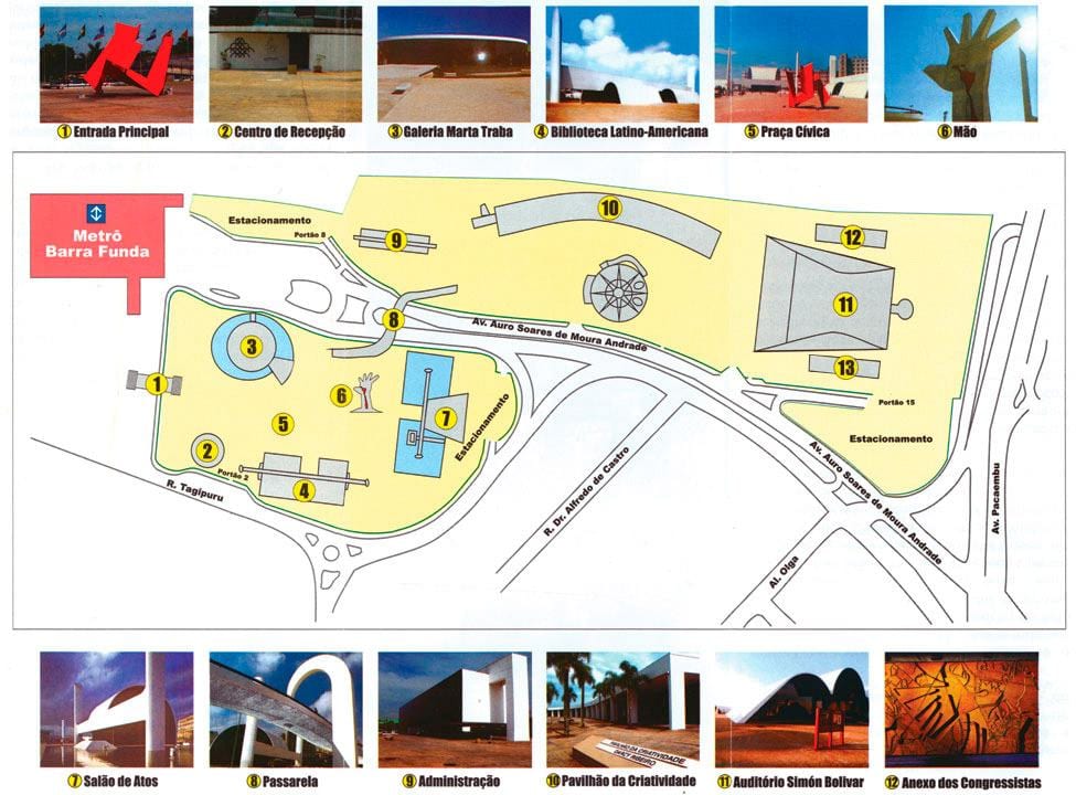 Mapa do memorial da América latina