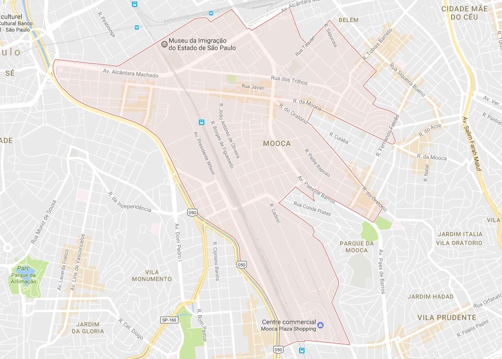 Mapa da Mooca São Paulo
