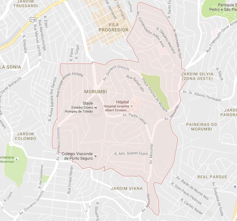 Mapa do Morumbi São Paulo