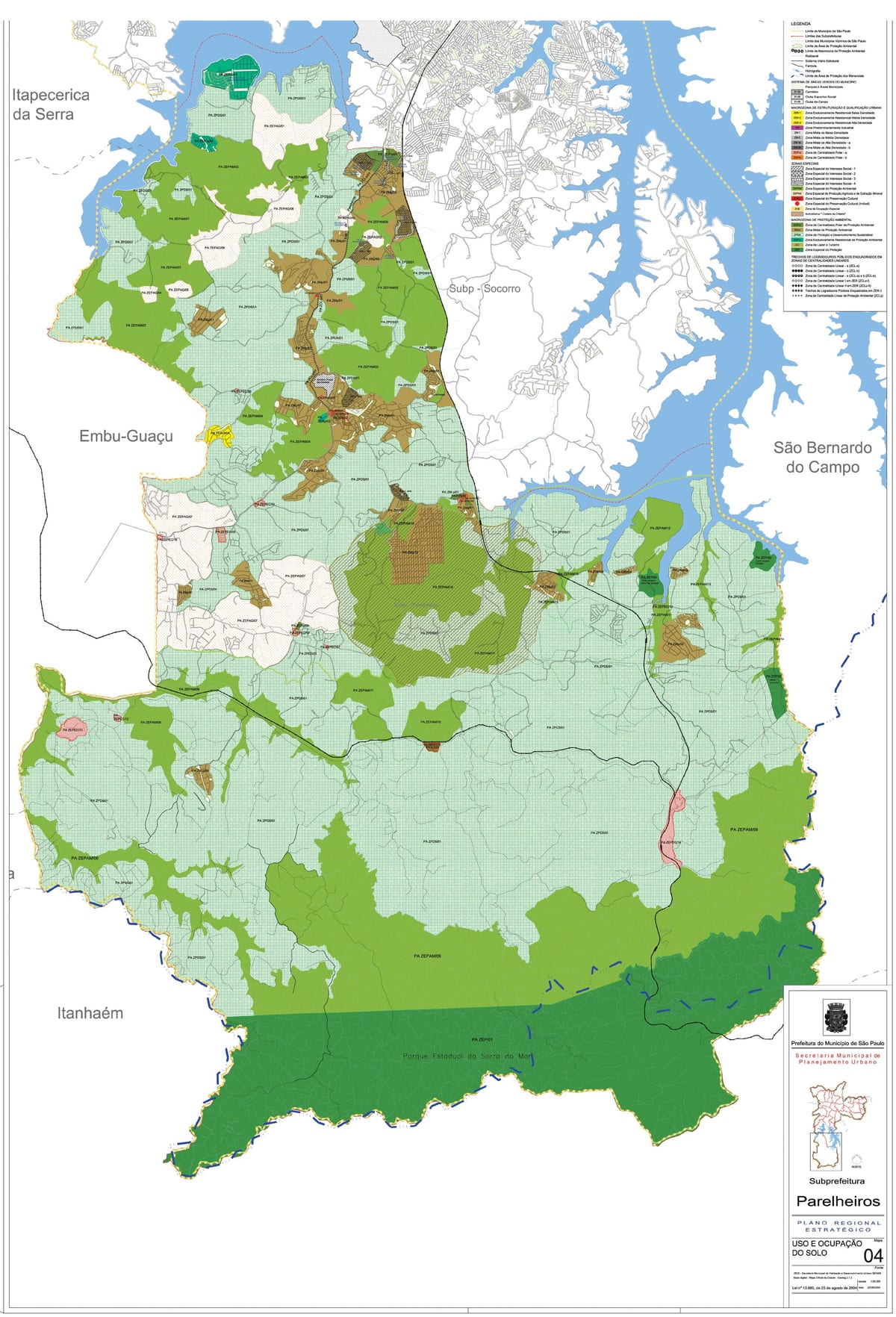 Mapa de Parelheiros São Paulo - Ocupação do solo