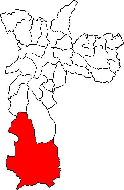 Mapa de Parelheiros sub-prefeitura de São Paulo
