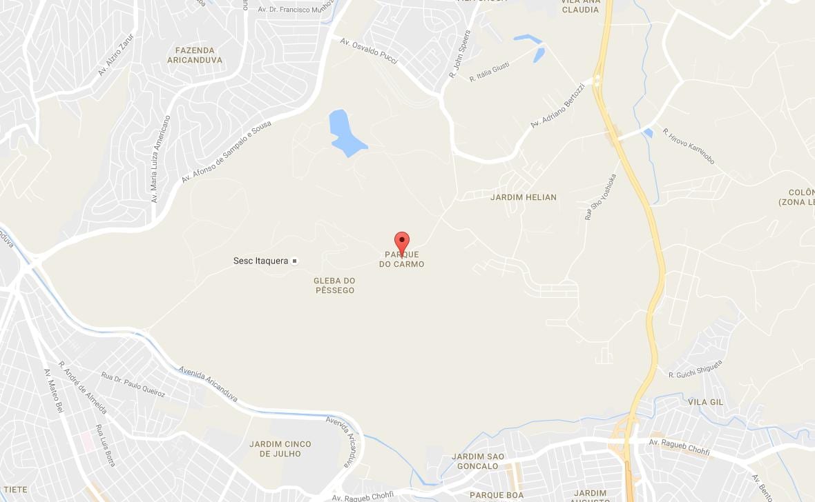 Mapa do Parque do Carmo São Paulo