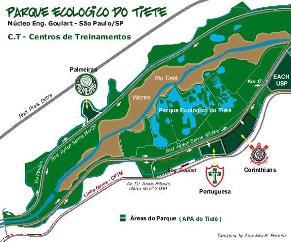 Mapa do Parque Ecológico do Tietê