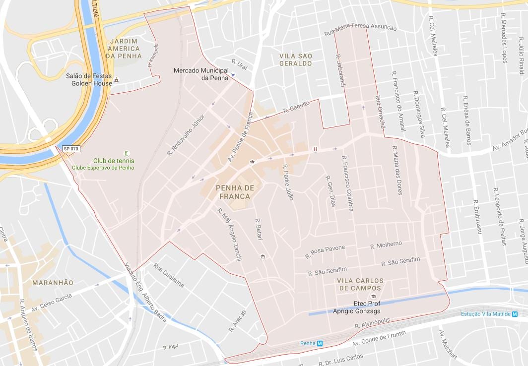 Mapa da Penha São Paulo