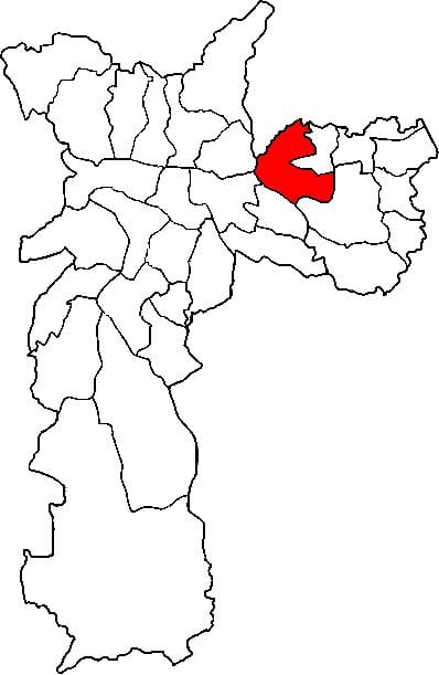 Mapa da Penha sub-prefeitura de São Paulo