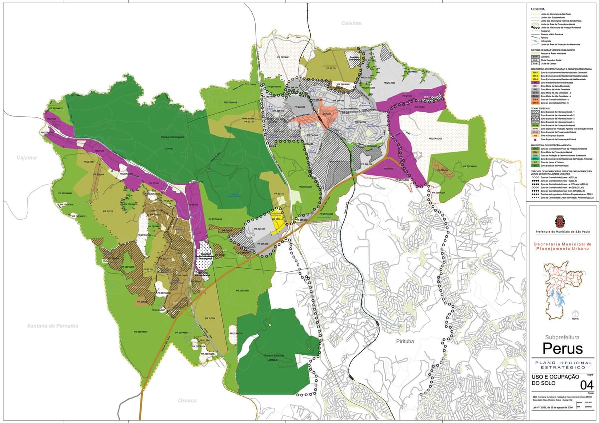 Mapa de Perus São Paulo - Ocupação do solo