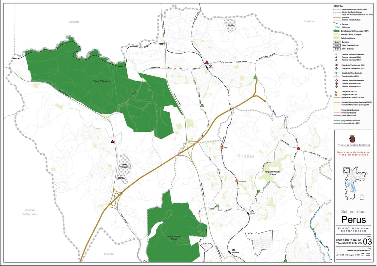 Mapa de Perus São Paulo - transportes Públicos
