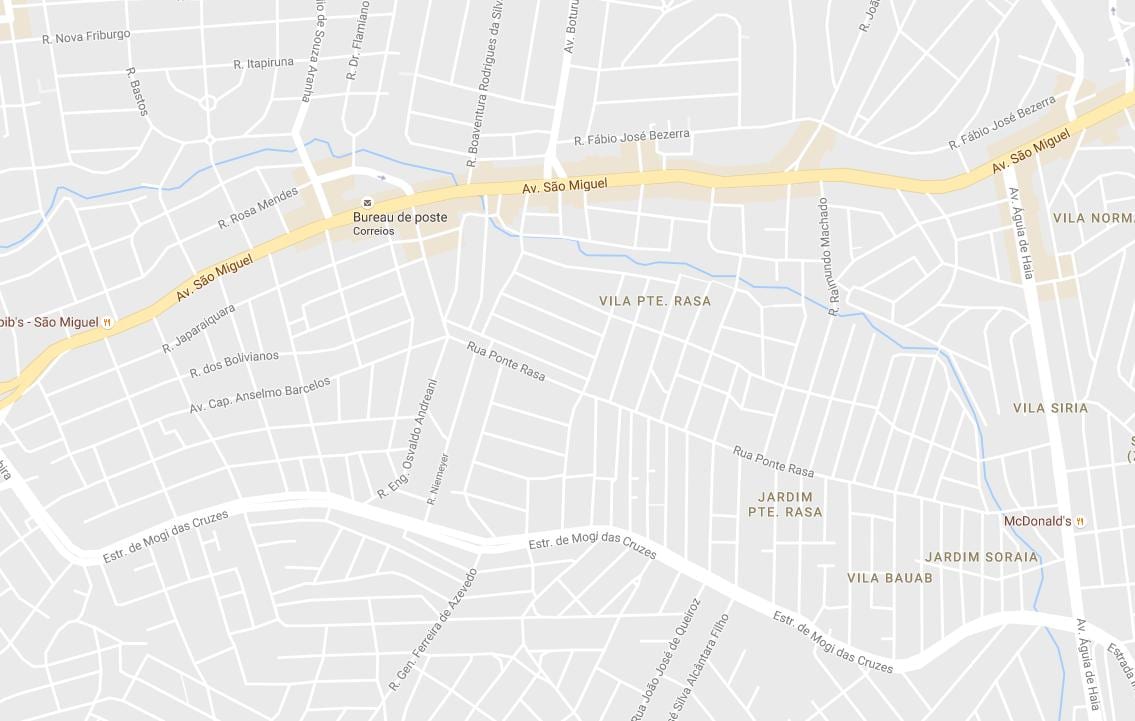 Mapa da Ponte Rasa São Paulo