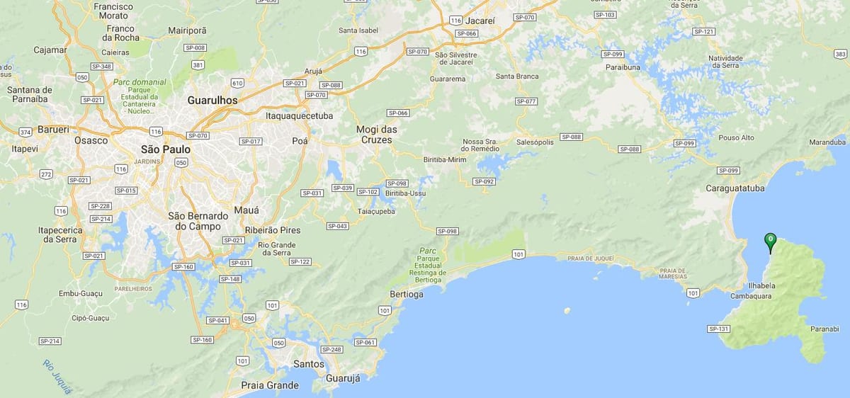 Mapa da praia de Siriúba