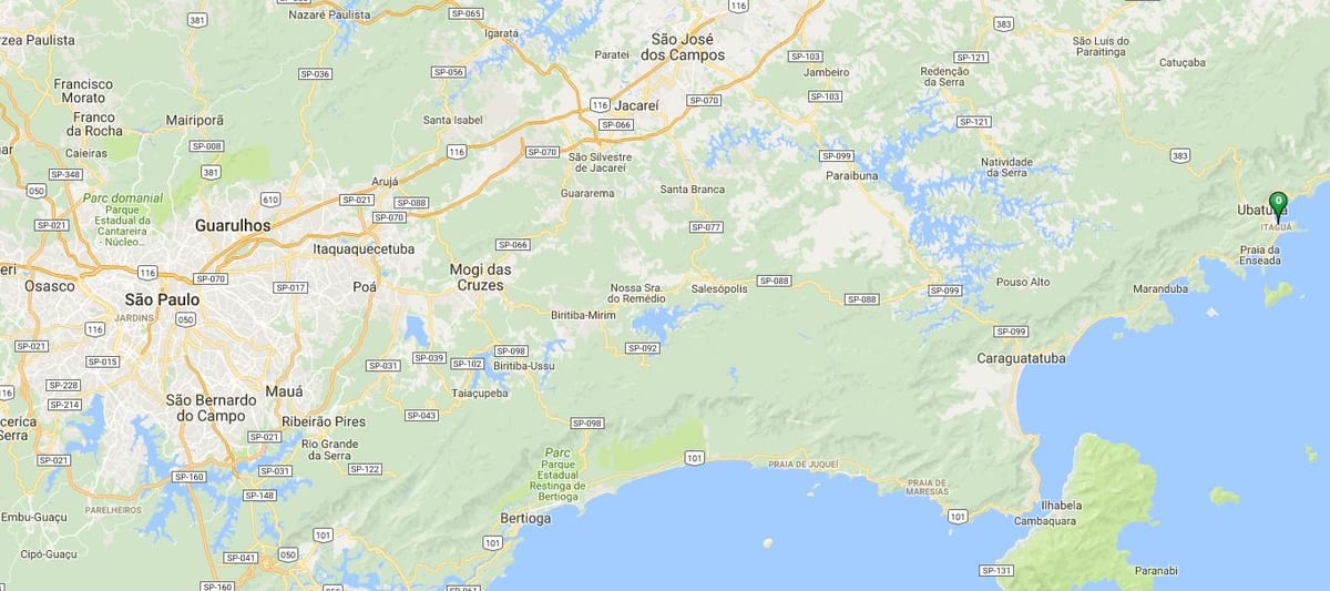 Mapa da praia de Itaguá