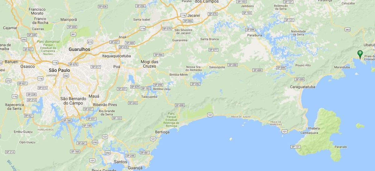 Mapa da praia do Lázaro