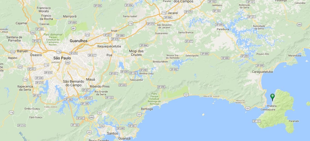 Mapa da praia do Pequeá