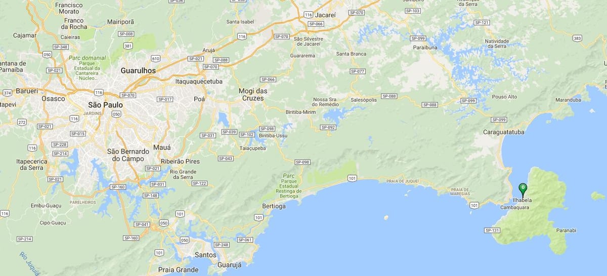 Mapa da praia do Perequê