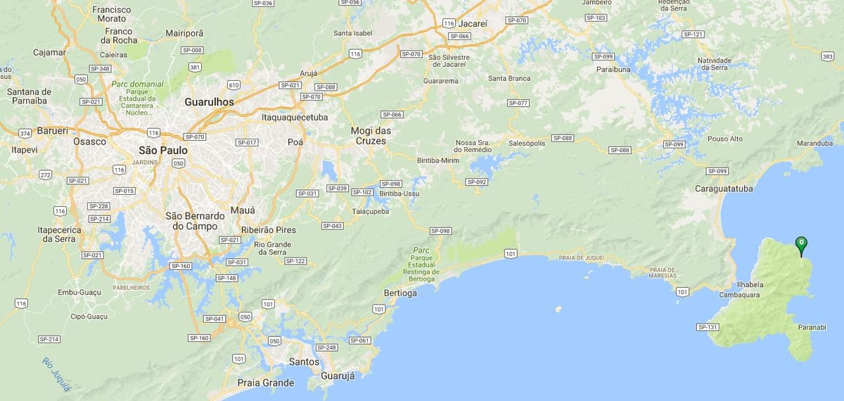 Mapa da praia do Poço