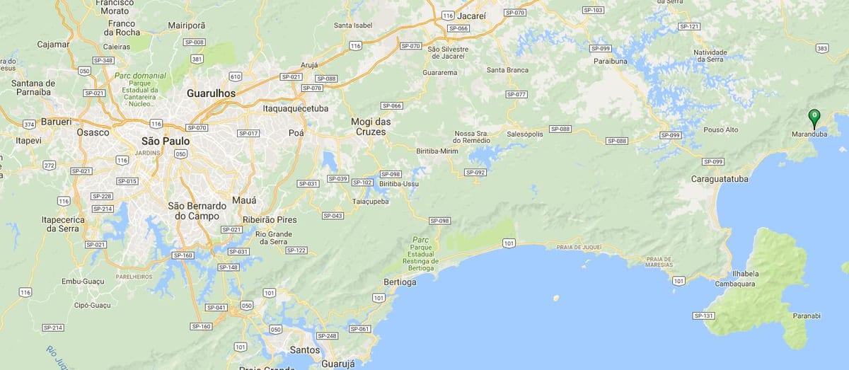 Mapa da praia do Sapê